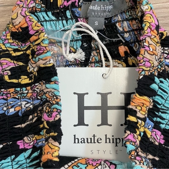 Haute Hippie Black & Blue Bright Floral Print Button Front High Low Maxi Skirt - Picture 5 of 11